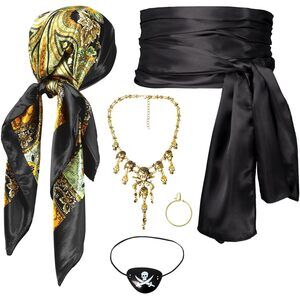 6537 Pirate Costume Accessoriess Set|headscarf Wrap Hat Sash